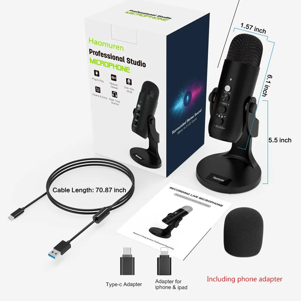 Stream/Podcast Microphone Haomuren